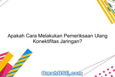 Apakah Cara Melakukan Pemeriksaan Ulang Konektifitas Jaringan?