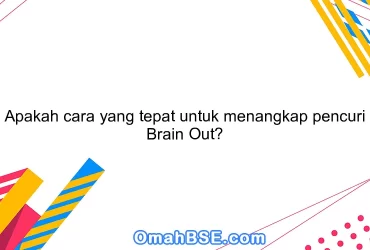 Apakah cara yang tepat untuk menangkap pencuri Brain Out?