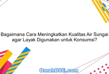 Bagaimana Cara Meningkatkan Kualitas Air Sungai agar Layak Digunakan untuk Konsumsi?