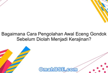 Bagaimana Cara Pengolahan Awal Eceng Gondok Sebelum Diolah Menjadi Kerajinan?