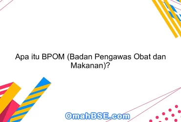 Apa itu BPOM (Badan Pengawas Obat dan Makanan)?