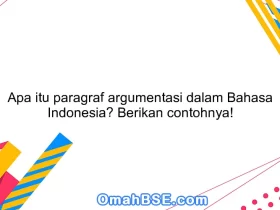 Apa itu paragraf argumentasi dalam Bahasa Indonesia? Berikan contohnya!