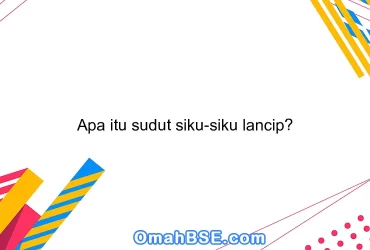 Apa itu sudut siku-siku lancip?