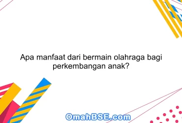 Apa manfaat dari bermain olahraga bagi perkembangan anak?