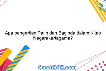Apa pengertian Patih dan Baginda dalam Kitab Negarakertagama?