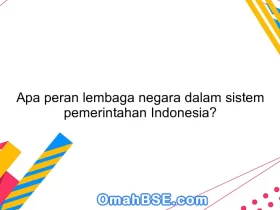 Apa peran lembaga negara dalam sistem pemerintahan Indonesia?