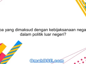 Apa yang dimaksud dengan kebijaksanaan negara dalam politik luar negeri?