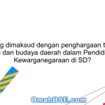 Apa yang dimaksud dengan penghargaan terhadap seni dan budaya daerah dalam Pendidikan Kewarganegaraan di SD?