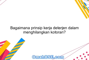 Bagaimana prinsip kerja deterjen dalam menghilangkan kotoran?