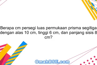 Berapa cm persegi luas permukaan prisma segitiga dengan alas 10 cm, tinggi 6 cm, dan panjang sisis 8 cm?