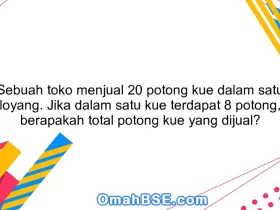 Sebuah toko menjual 20 potong kue dalam satu loyang. Jika dalam satu kue terdapat 8 potong, berapakah total potong kue yang dijual?