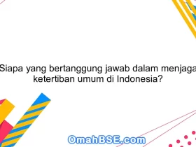 Siapa yang bertanggung jawab dalam menjaga ketertiban umum di Indonesia?