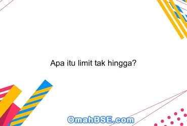 Apa itu limit tak hingga?