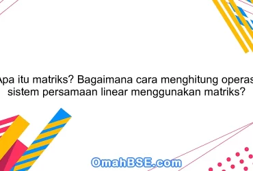 Apa itu matriks? Bagaimana cara menghitung operasi sistem persamaan linear menggunakan matriks?