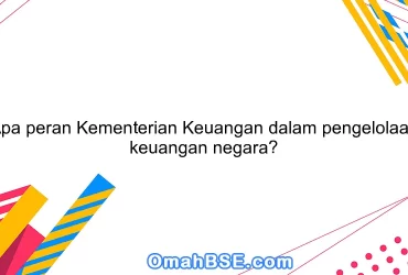 Apa peran Kementerian Keuangan dalam pengelolaan keuangan negara?