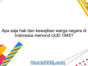 Apa saja hak dan kewajiban warga negara di Indonesia menurut UUD 1945?