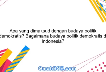 Apa yang dimaksud dengan budaya politik demokratis? Bagaimana budaya politik demokratis di Indonesia?