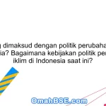 Apa yang dimaksud dengan politik perubahan iklim di Indonesia? Bagaimana kebijakan politik perubahan iklim di Indonesia saat ini?