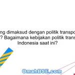 Apa yang dimaksud dengan politik transportasi di Indonesia? Bagaimana kebijakan politik transportasi di Indonesia saat ini?