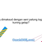 Apa yang dimaksud dengan seni patung logam emas kuning gelap?