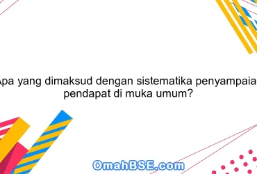 Apa yang dimaksud dengan sistematika penyampaian pendapat di muka umum?