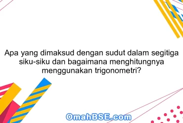 Apa yang dimaksud dengan sudut dalam segitiga siku-siku dan bagaimana menghitungnya menggunakan trigonometri?