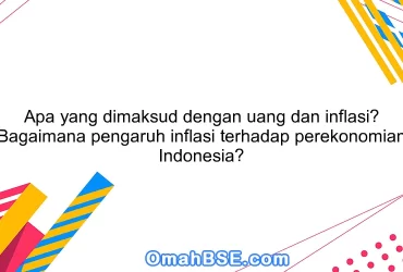 Apa yang dimaksud dengan uang dan inflasi? Bagaimana pengaruh inflasi terhadap perekonomian Indonesia?