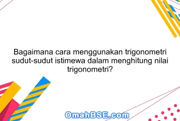 Bagaimana cara menggunakan trigonometri sudut-sudut istimewa dalam menghitung nilai trigonometri?