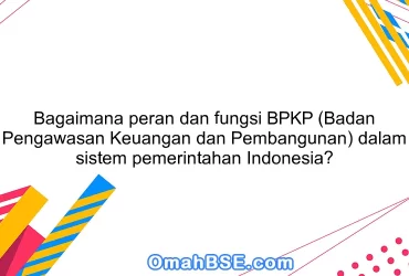 Bagaimana peran dan fungsi BPKP (Badan Pengawasan Keuangan dan Pembangunan) dalam sistem pemerintahan Indonesia?