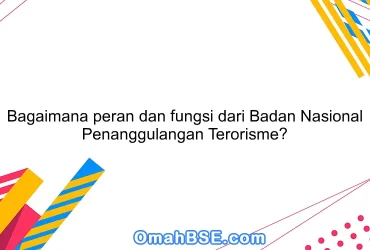 Bagaimana peran dan fungsi dari Badan Nasional Penanggulangan Terorisme?