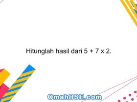 Hitunglah hasil dari 5 + 7 x 2.