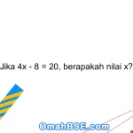 Jika 4x - 8 = 20, berapakah nilai x?