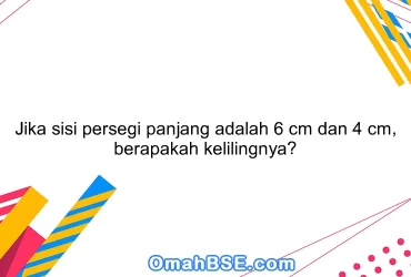 Jika sisi persegi panjang adalah 6 cm dan 4 cm, berapakah kelilingnya?
