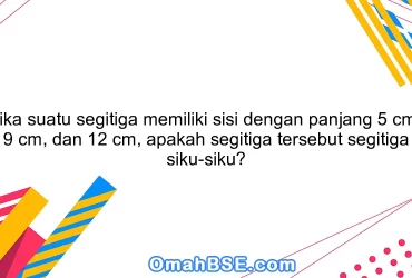Jika suatu segitiga memiliki sisi dengan panjang 5 cm, 9 cm, dan 12 cm, apakah segitiga tersebut segitiga siku-siku?