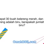 Jika terdapat 30 buah kelereng merah, dan 40% dari total kelereng adalah biru, berapakah jumlah kelereng biru?